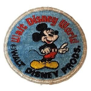 Vintage 1970s Walt Disney World Mickey Mouse Logo Patch Productions